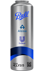 Aerosol deodorant can produced using ELYSIS aluminum and post-consumer recycled content.